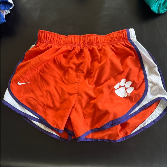 Nike Women's Orange and Purple Athletic Shorts - Picture 1 of 3